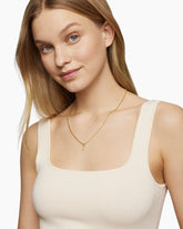 Pavé Initial Pendant in 18K Yellow Gold with Diamond I